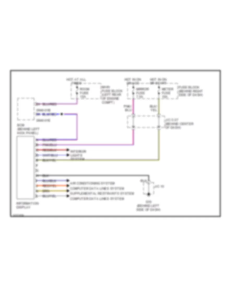 Multi-Information System Wiring Diagram for Mazda CX-9 Sport 2010