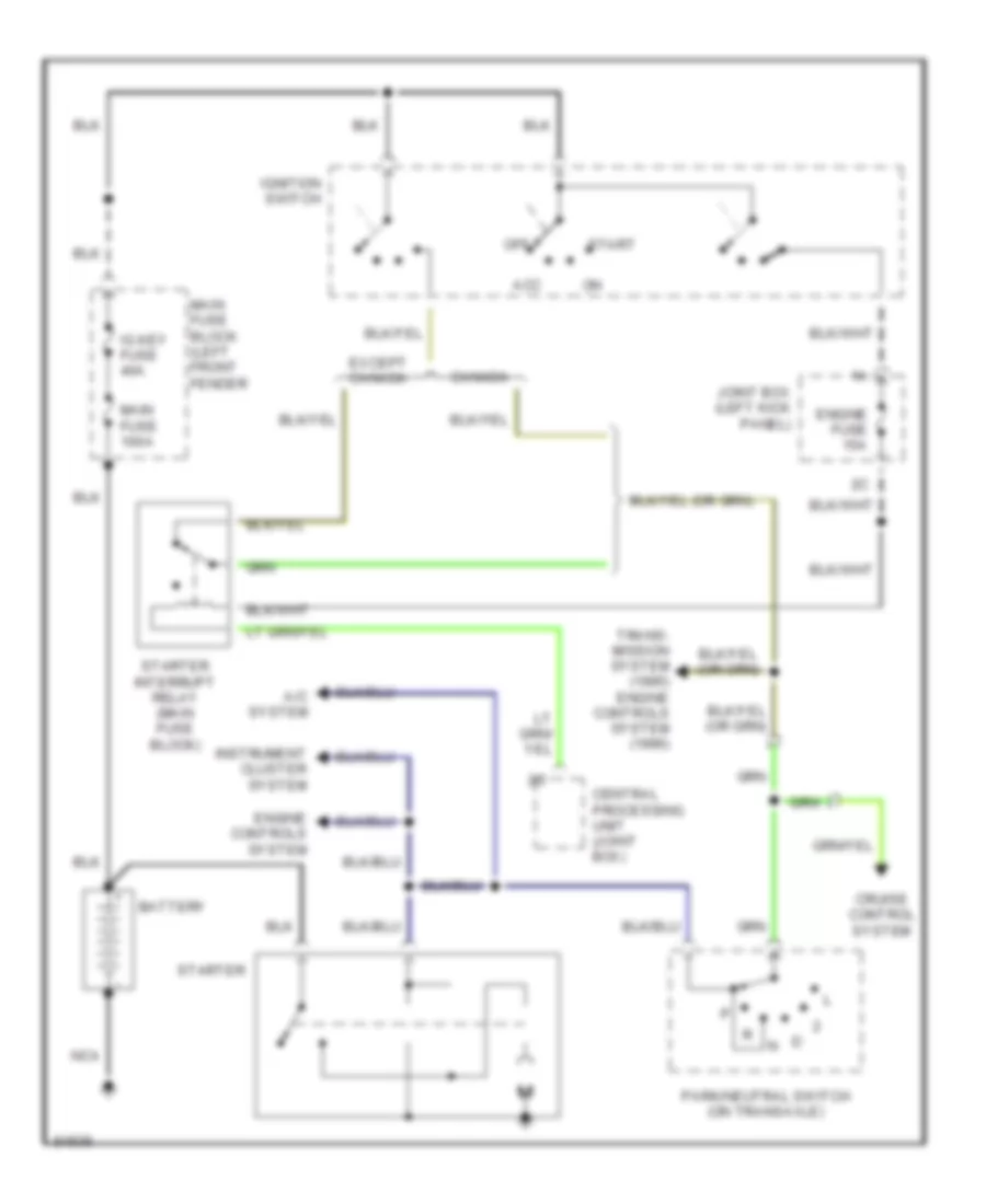 2 5L Starting Wiring Diagram A T for Mazda 626 ES 1995