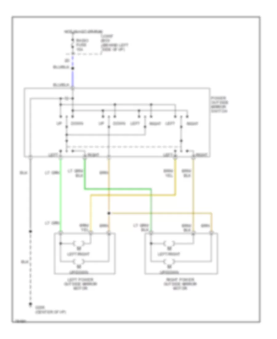 Power Mirror Wiring Diagram for Mazda Protege 4WD 1990