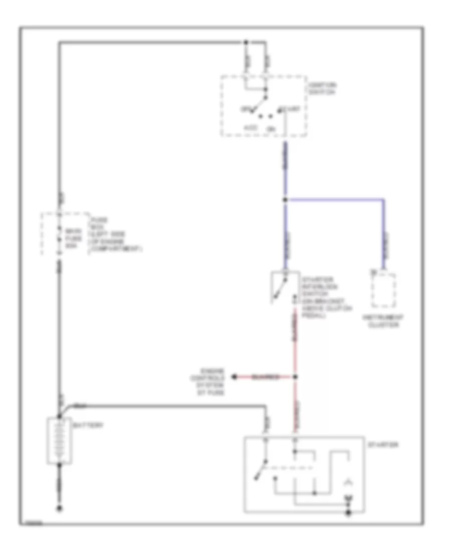 Starting Wiring Diagram M T for Mazda Protege 4WD 1990