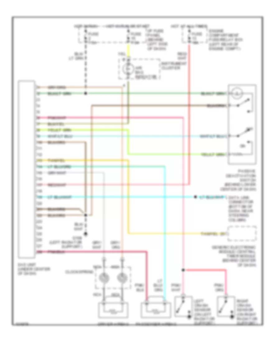 Supplemental Restraint Wiring Diagram for Mazda B2500 SE 1998