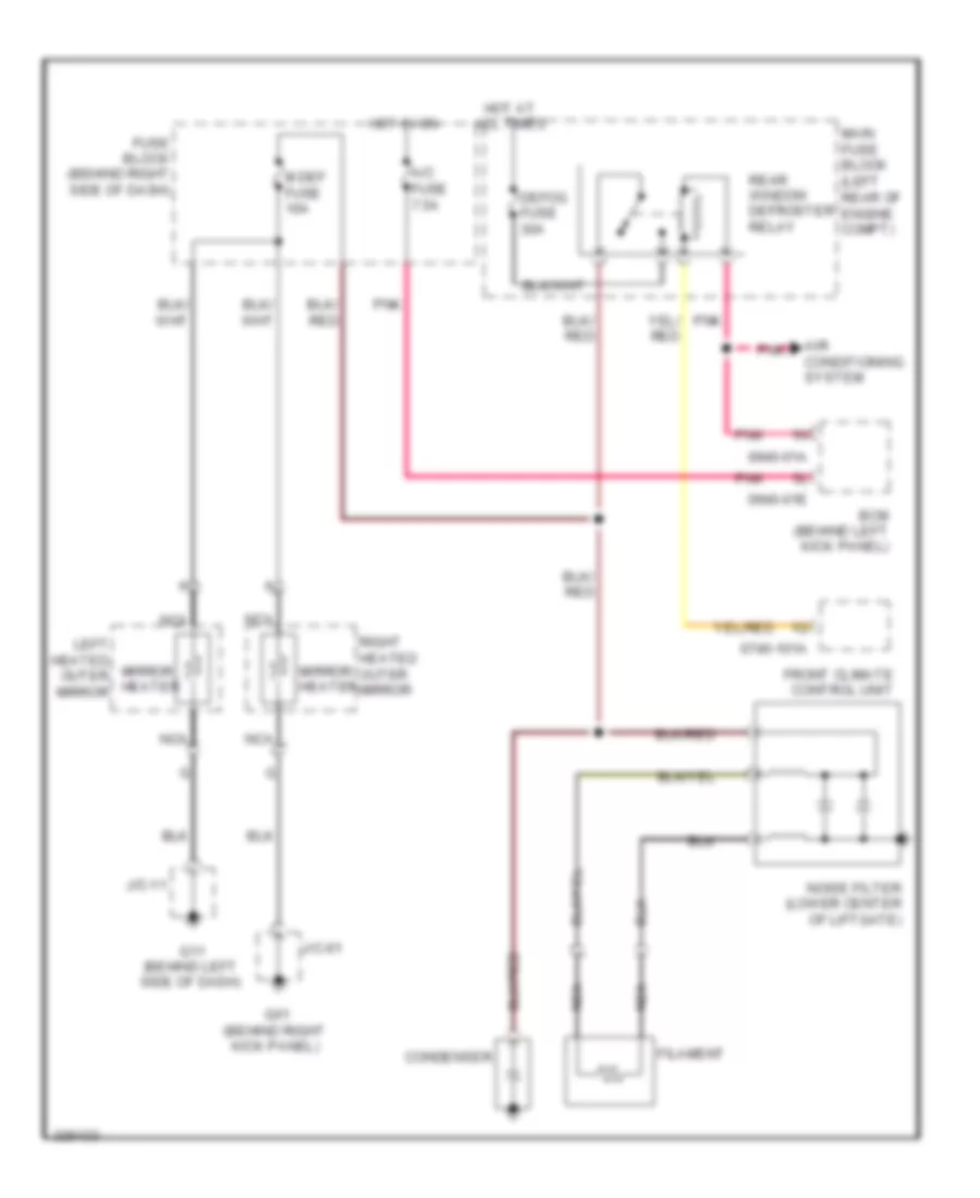Defoggers Wiring Diagram for Mazda CX 9 Touring 2010