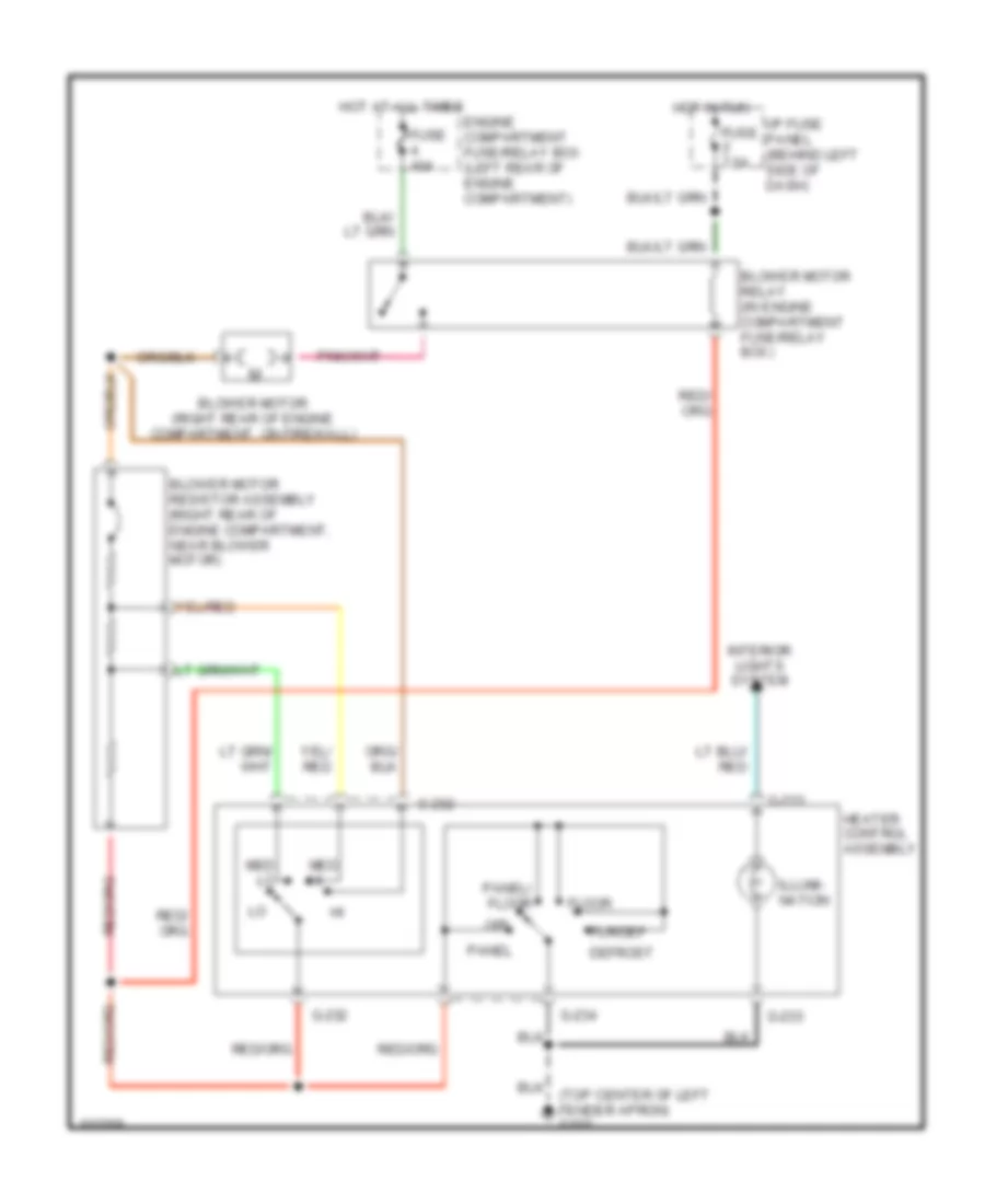 Heater Wiring Diagram for Mazda BSX 1998 2500