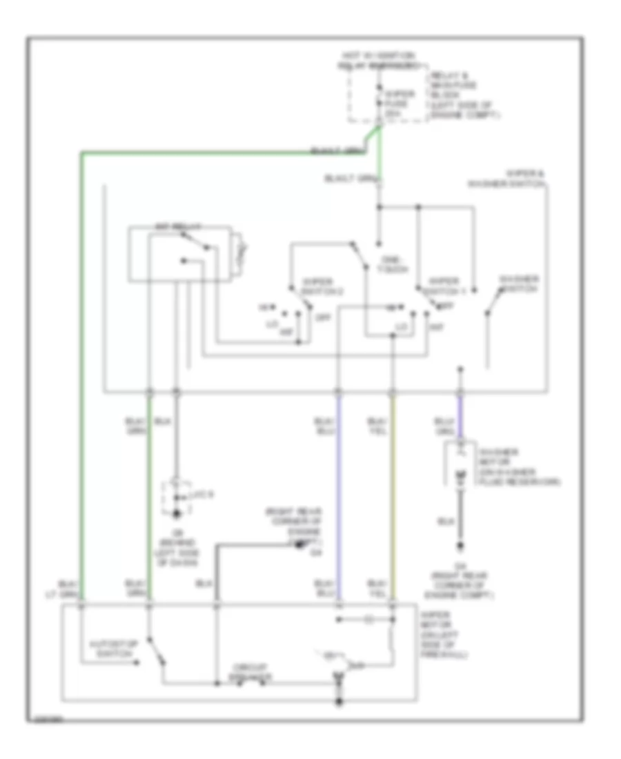 Электросхема стеклоочистителя, дворников и омывателя для Mazda MX-5 Miata Grand Touring 2010