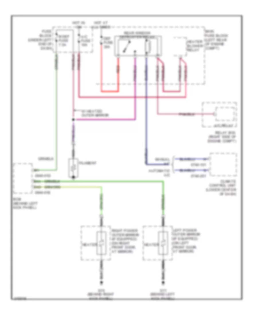 Defoggers Wiring Diagram for Mazda CX 7 Touring 2009