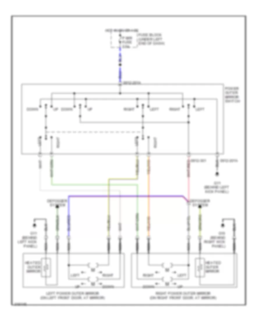 Power Mirror Wiring Diagram for Mazda CX 7 Touring 2009