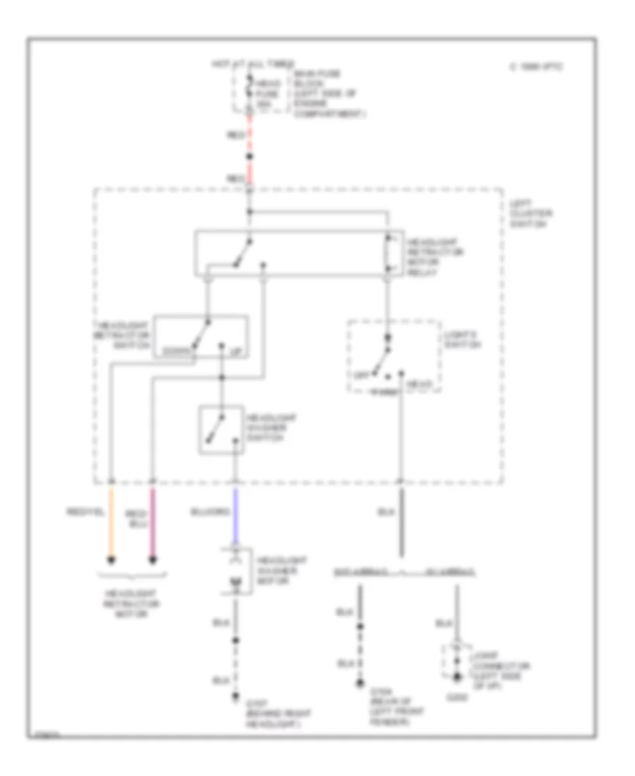 схема шайбы фары для Mazda RX-7 GTU 1990