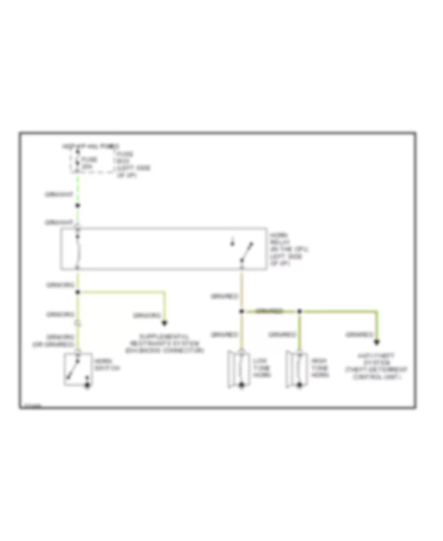 Horn Wiring Diagram for Mazda RX-7 GTUs 1990