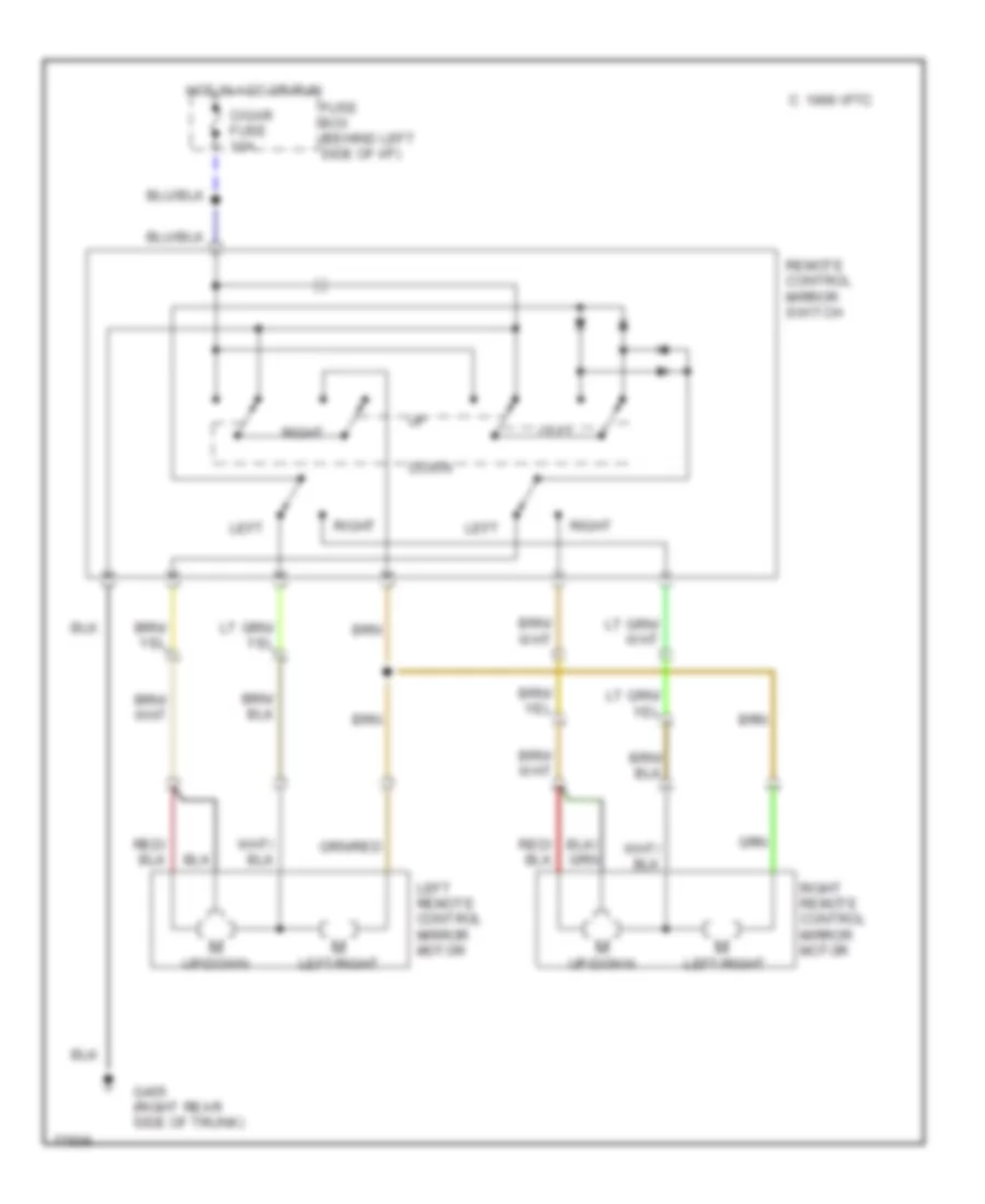 Power Mirror Wiring Diagram for Mazda RX 7 GTUs 1990