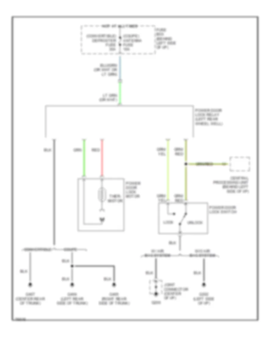 Power Door Lock Wiring Diagram for Mazda RX 7 GXL 1990