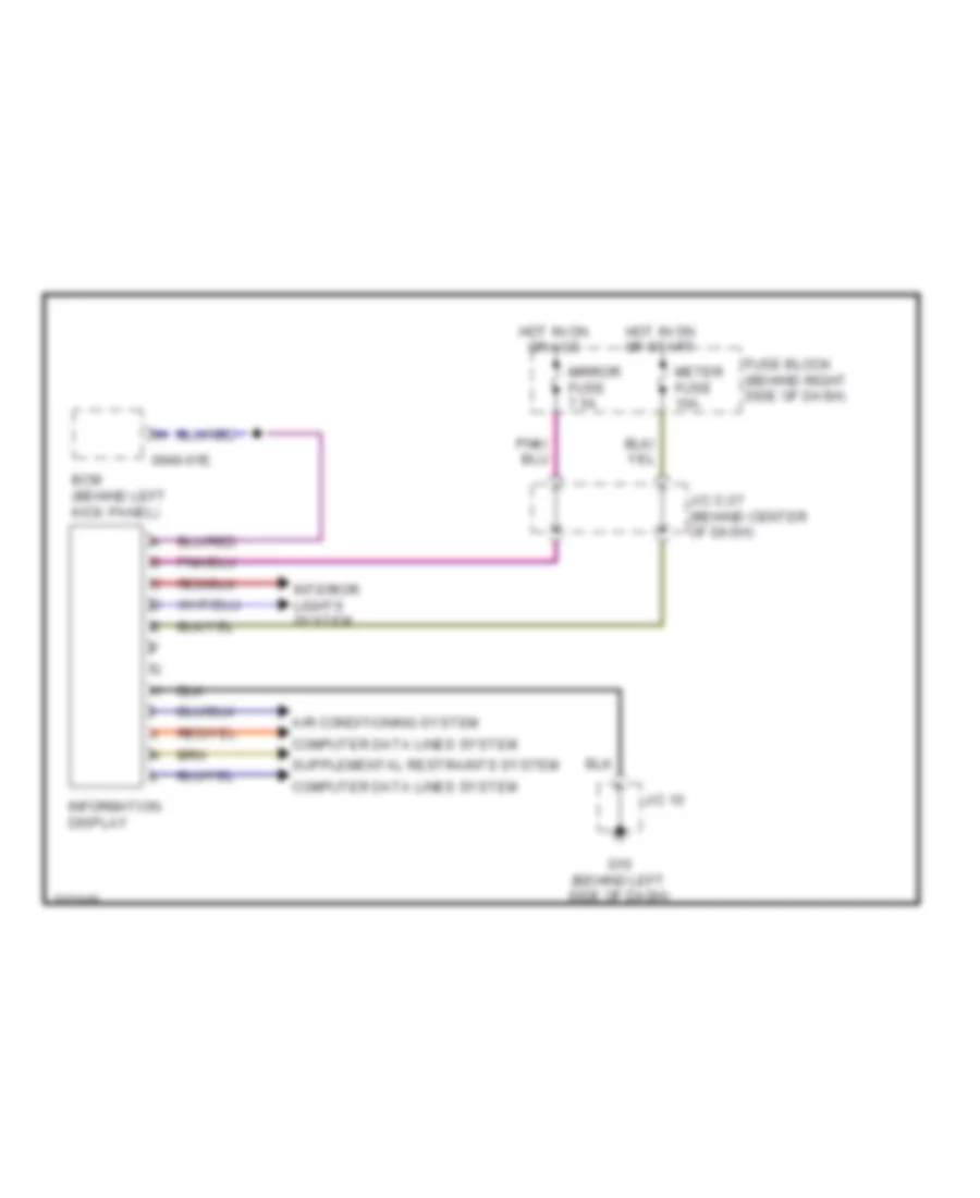 Multi Information System Wiring Diagram for Mazda CX 9 Sport 2009