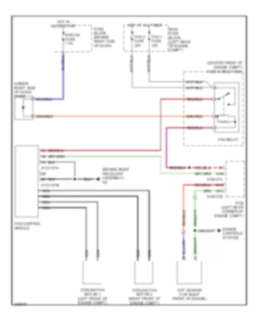 Cooling Fan Wiring Diagram Single Fan for Mazda CX 9 Touring 2007