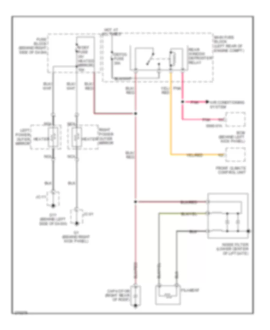 Defoggers Wiring Diagram for Mazda CX 9 Touring 2007