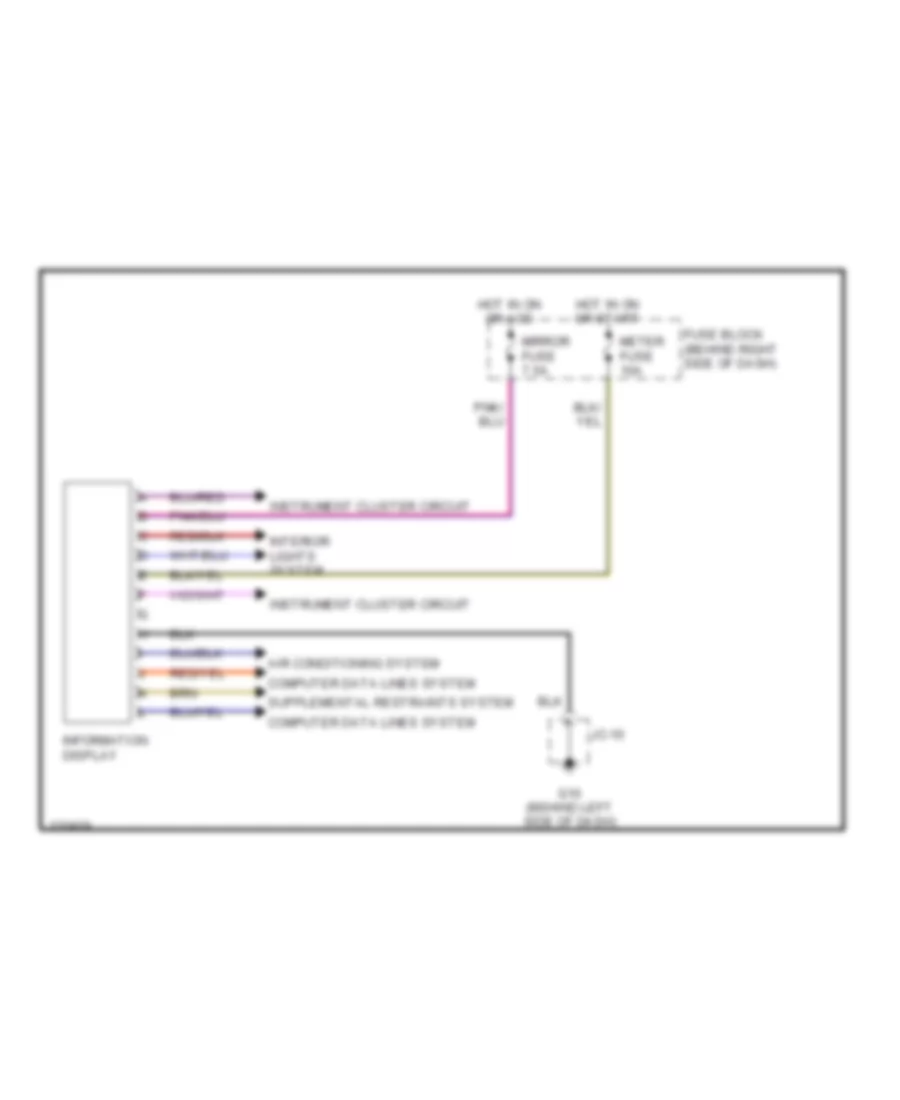 Multi Information System Wiring Diagram for Mazda CX 9 Touring 2007