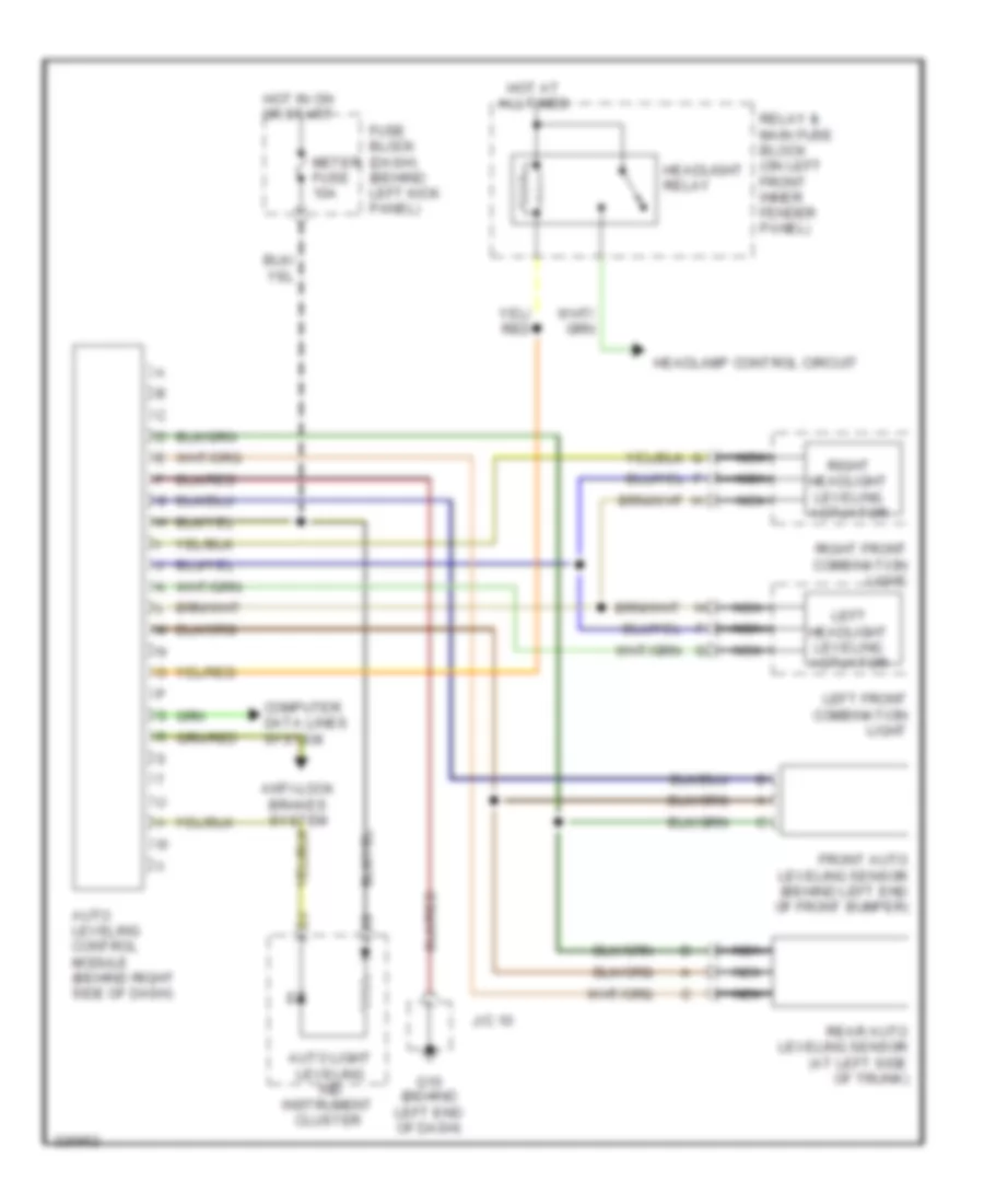 Headlamps Leveling Wiring Diagram for Mazda RX-8 Sport 2010