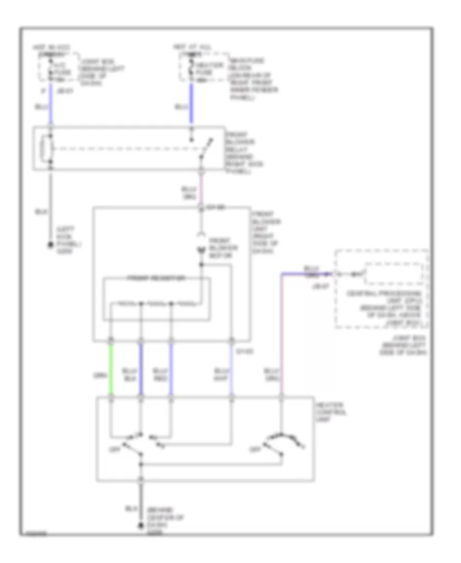 Front Heater Wiring Diagram for Mazda MPV ES 1998