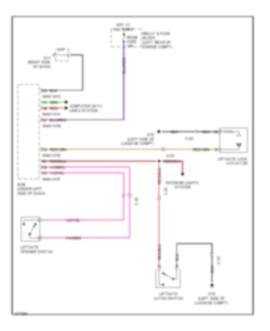 TrunkTailgate Release Wiring Diagram for Mazda 5 Touring 2012