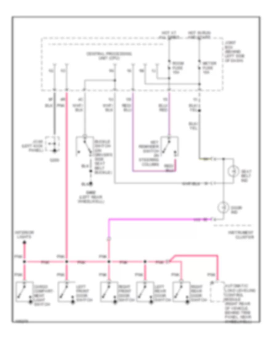 Warning System Wiring Diagrams for Mazda MPV LX 1998