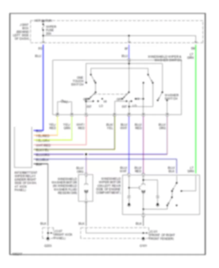 Front Wiper Washer Wiring Diagram for Mazda MPV LX 1998