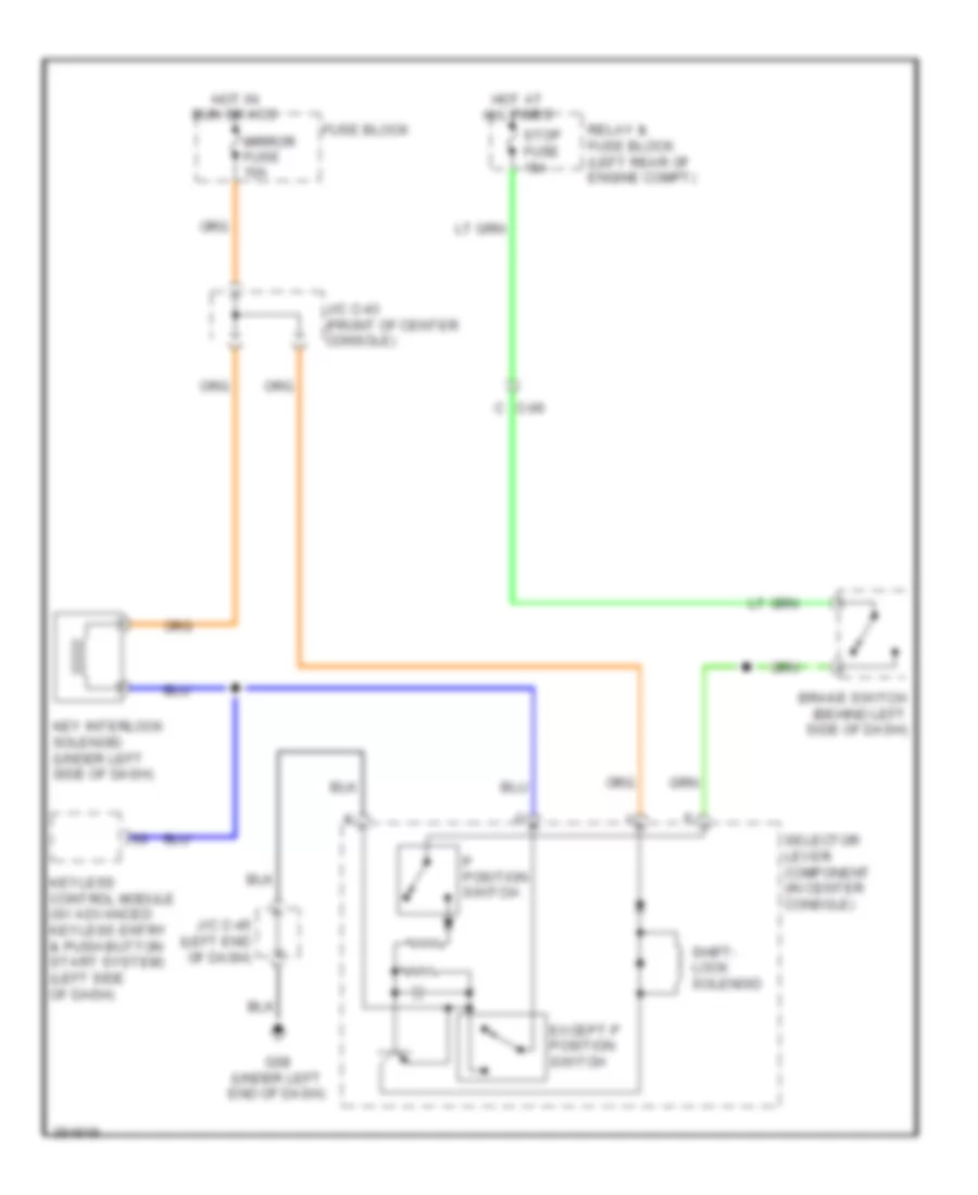 Shift Interlock Wiring Diagram for Mazda 3 i SV 2011