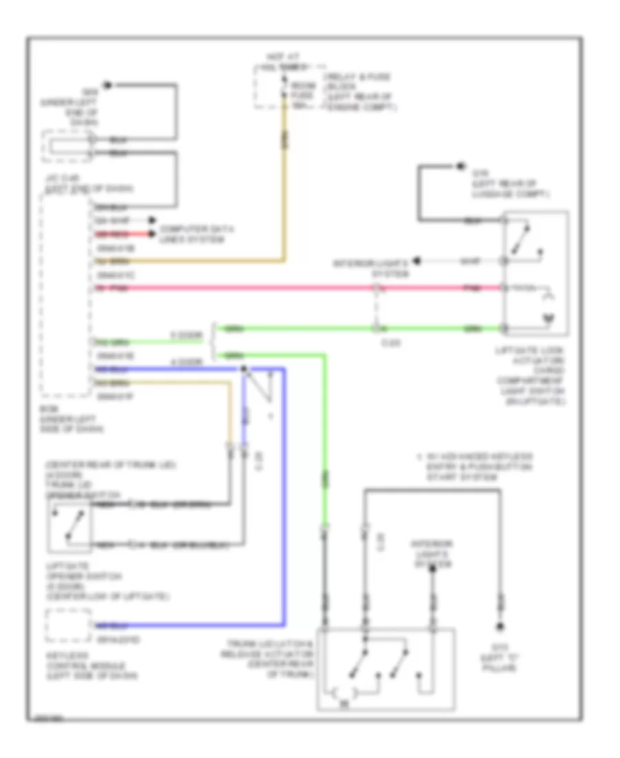 TrunkTailgate Release Wiring Diagram for Mazda 3 i SV 2011