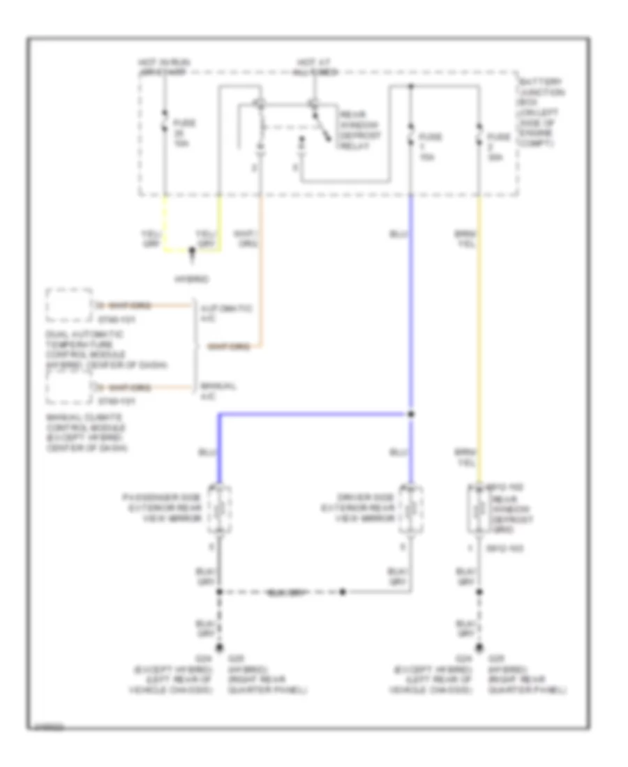 Defoggers Wiring Diagram for Mazda Tribute Hybrid Touring 2010