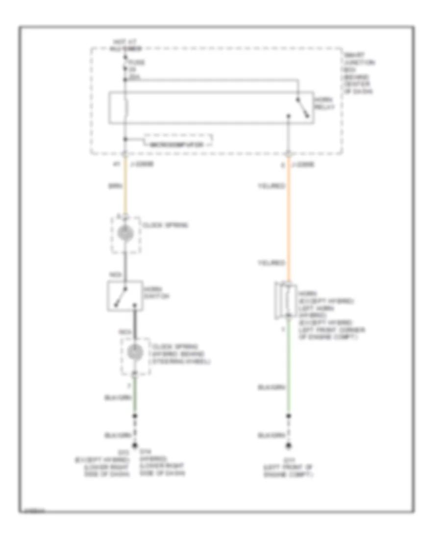 Horn Wiring Diagram for Mazda Tribute Hybrid Touring 2010