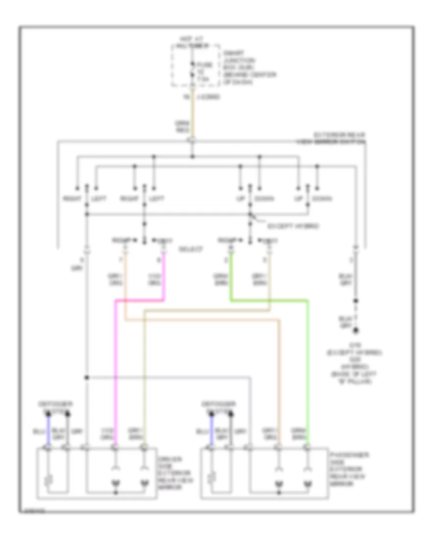 Power Mirror Wiring Diagram for Mazda Tribute Hybrid Touring 2010