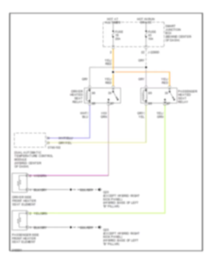 Heated Seats Wiring Diagram, Hybrid for Mazda Tribute Hybrid Touring 2010