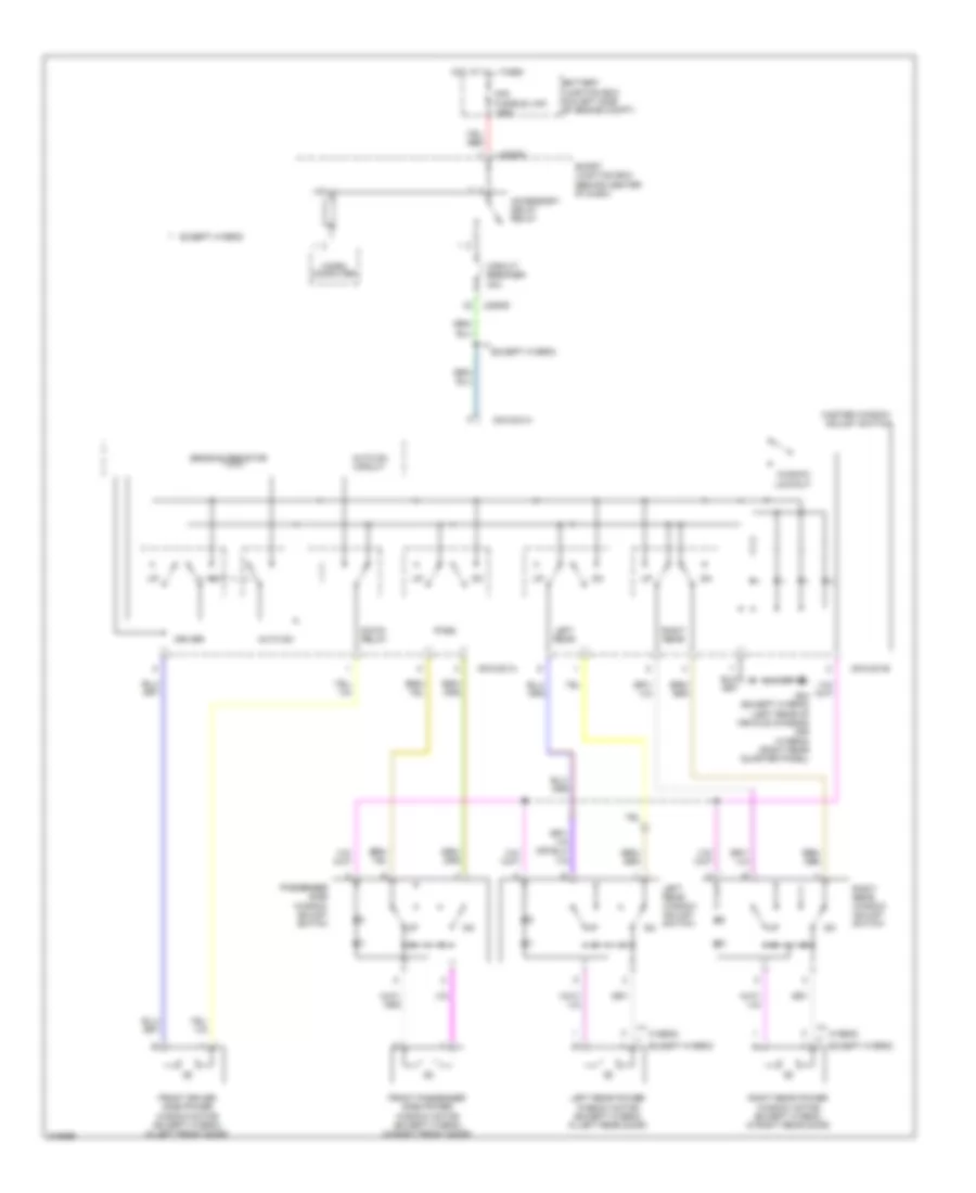 Power Windows Wiring Diagram for Mazda Tribute Hybrid Touring 2010