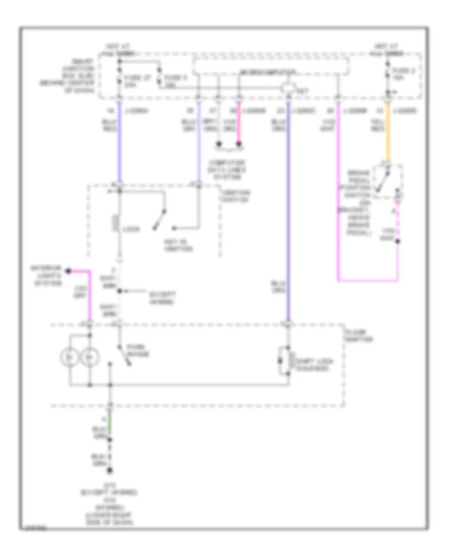 Shift Interlock Wiring Diagram for Mazda Tribute Hybrid Touring 2010