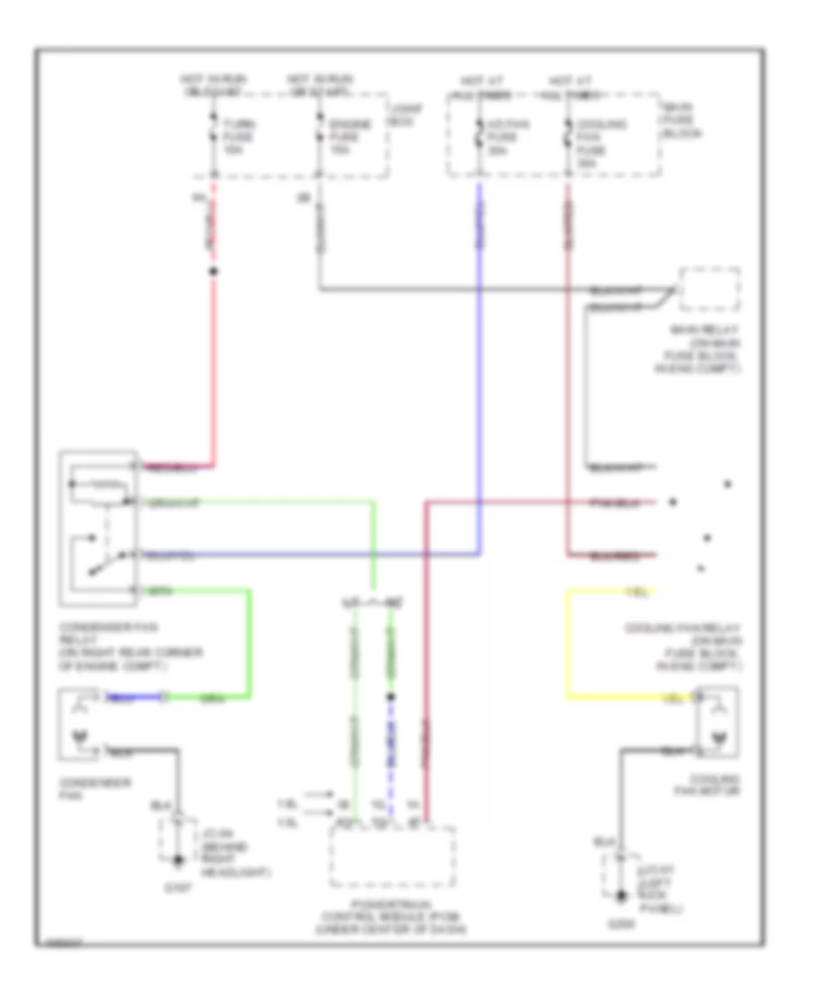 Cooling Fan Wiring Diagram for Mazda Protege DX 1998