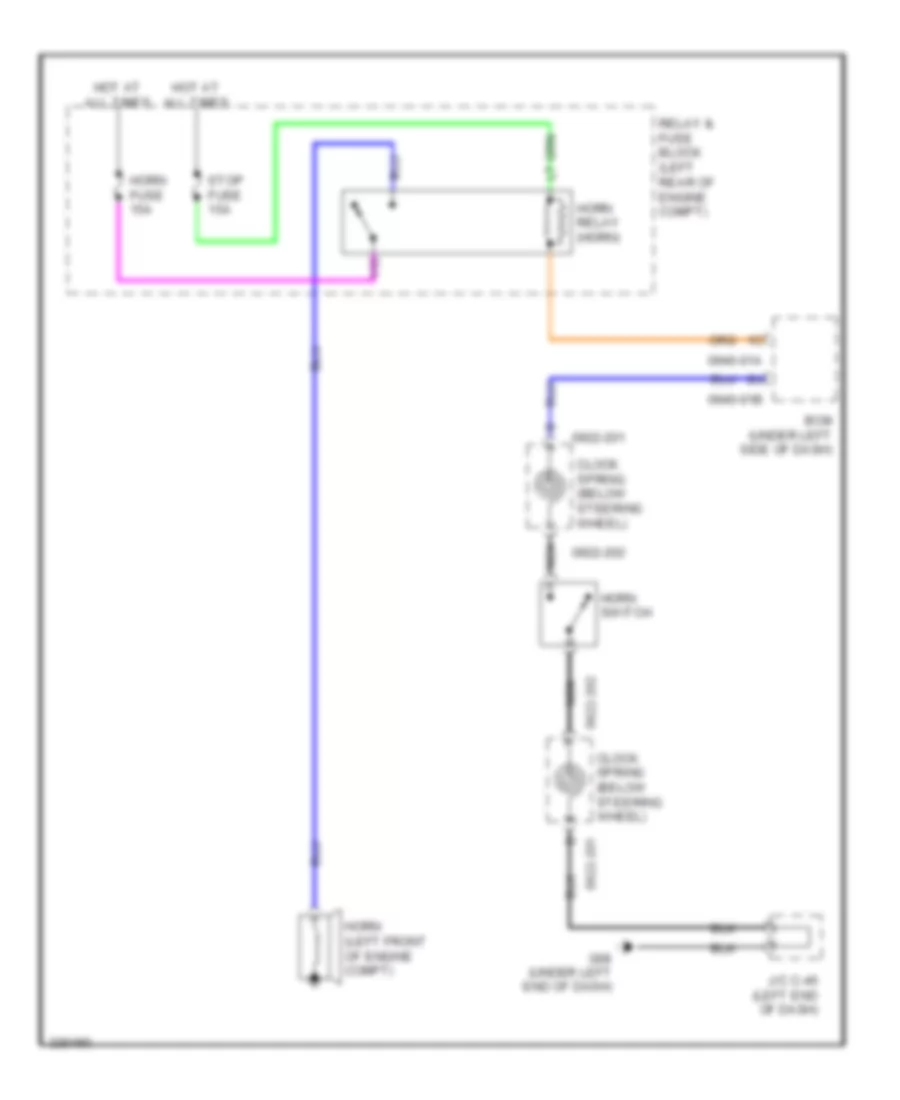 Horn Wiring Diagram for Mazda 3 i Touring 2011