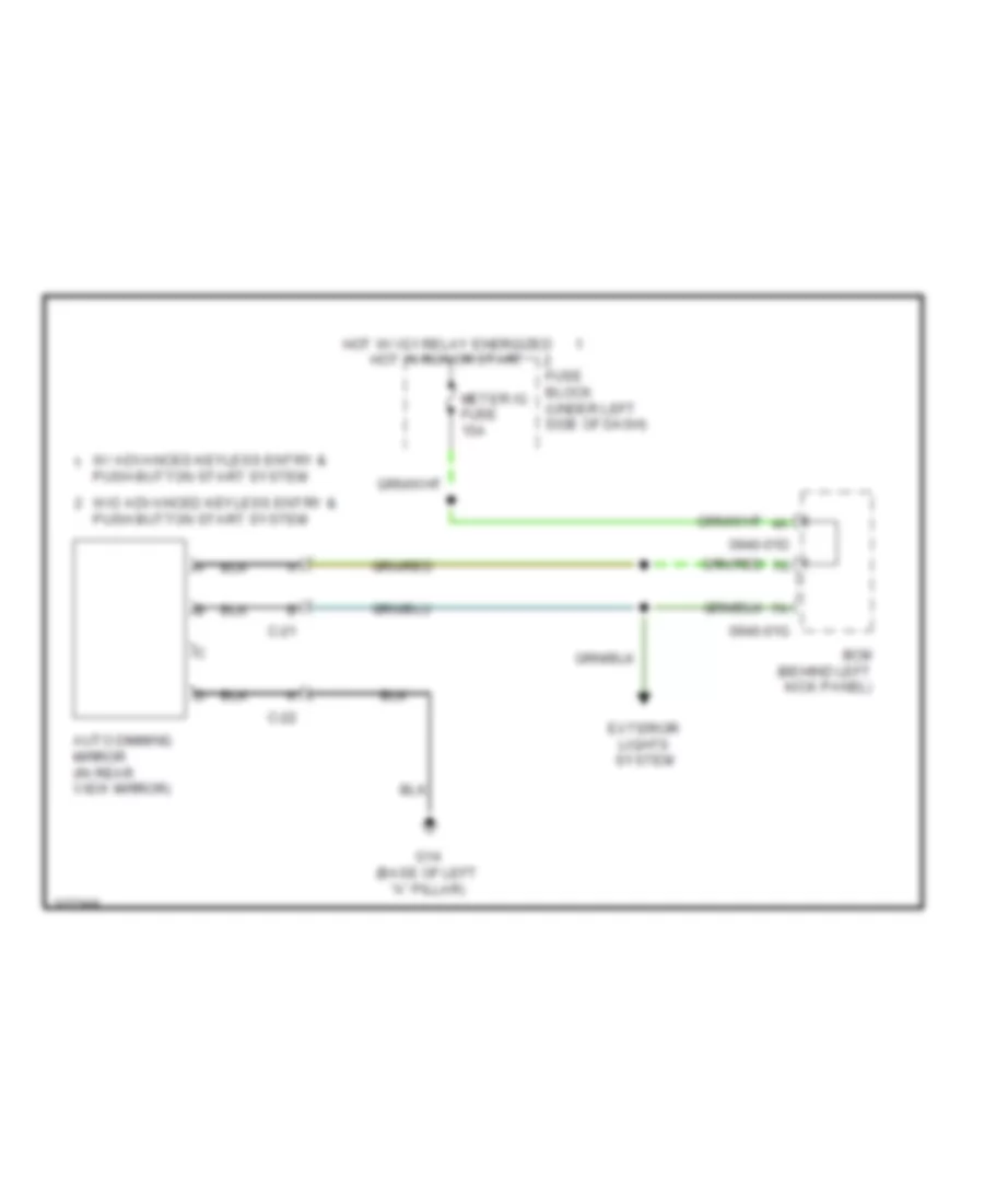 Auto Dimming Mirror Wiring Diagram, without Auto Dimming Outer Mirror for Mazda 6 i Sport 2012