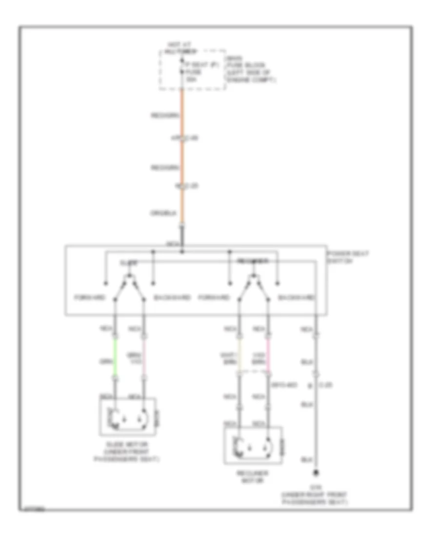 Passenger Power Seat Wiring Diagram for Mazda 6 i Sport 2012