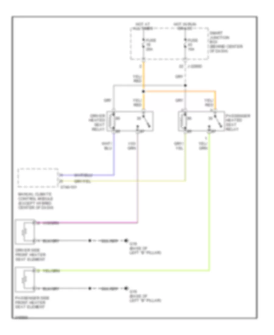 Heated Seats Wiring Diagram Except Hybrid for Mazda Tribute i Grand Touring 2010
