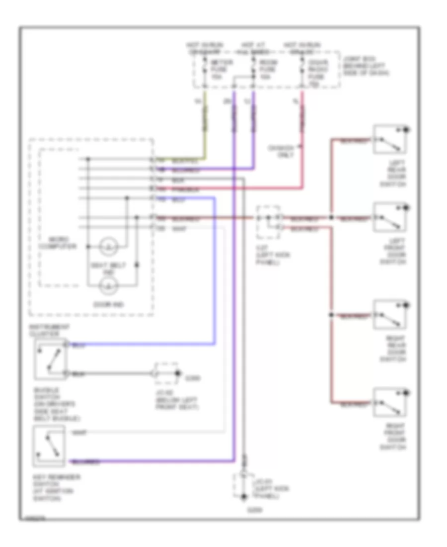 Warning System Wiring Diagrams for Mazda Protege ES 1998