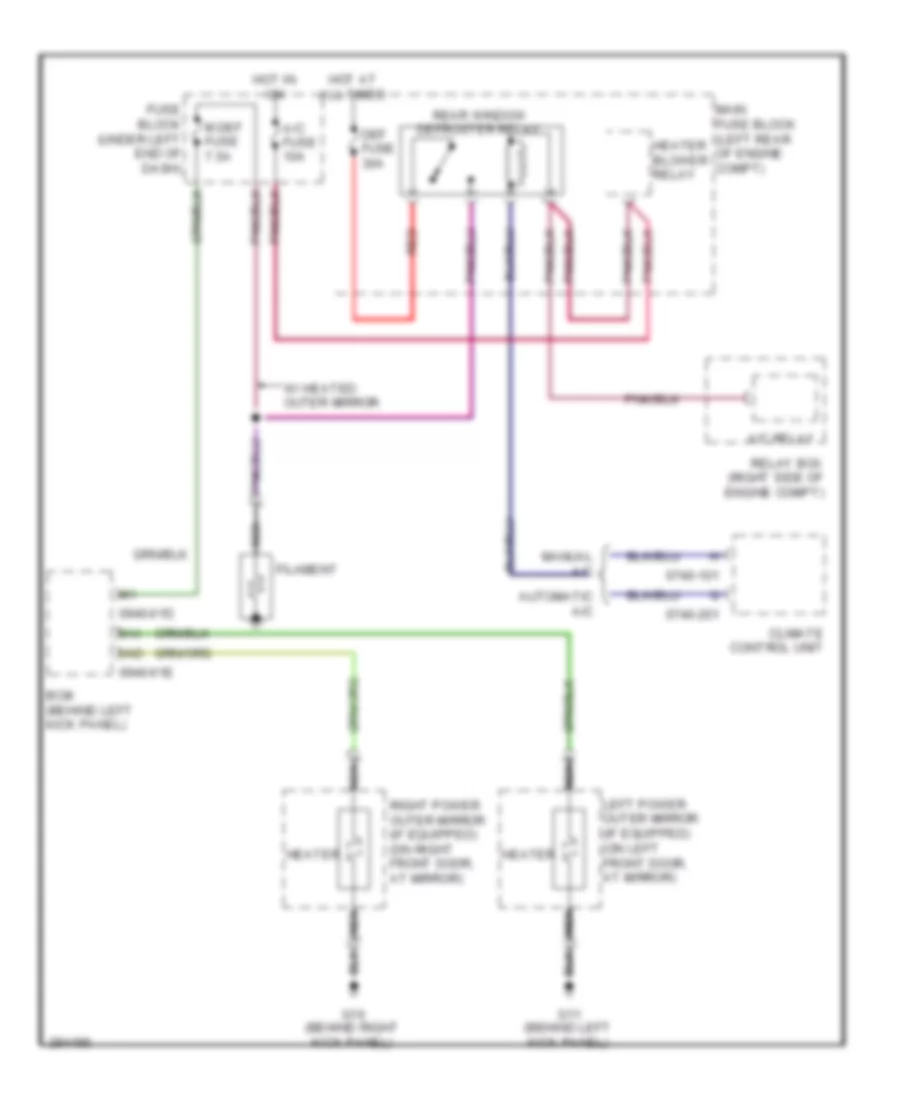 Defoggers Wiring Diagram for Mazda CX-7 Touring 2008