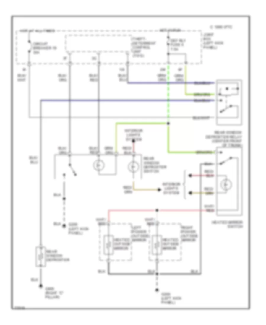 Defogger Wiring Diagram for Mazda 929 S 1991