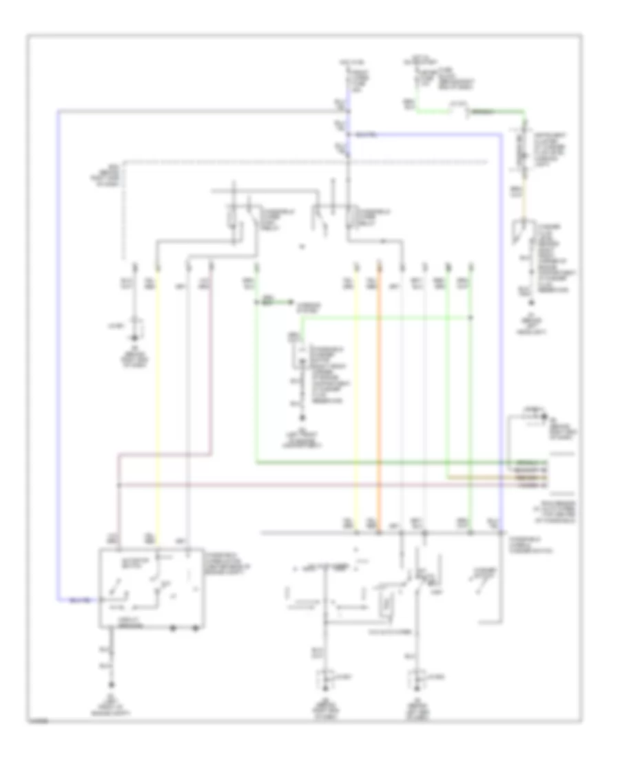 Электросхема передних стеклоочистителей дворников и омывателя лобового стекла для Mazda 5 Touring 2006