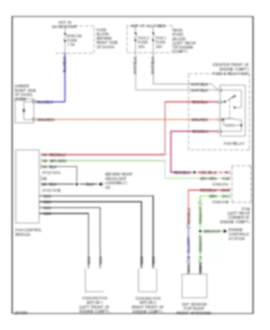 Cooling Fan Wiring Diagram Single Fan for Mazda CX 9 Grand Touring 2008