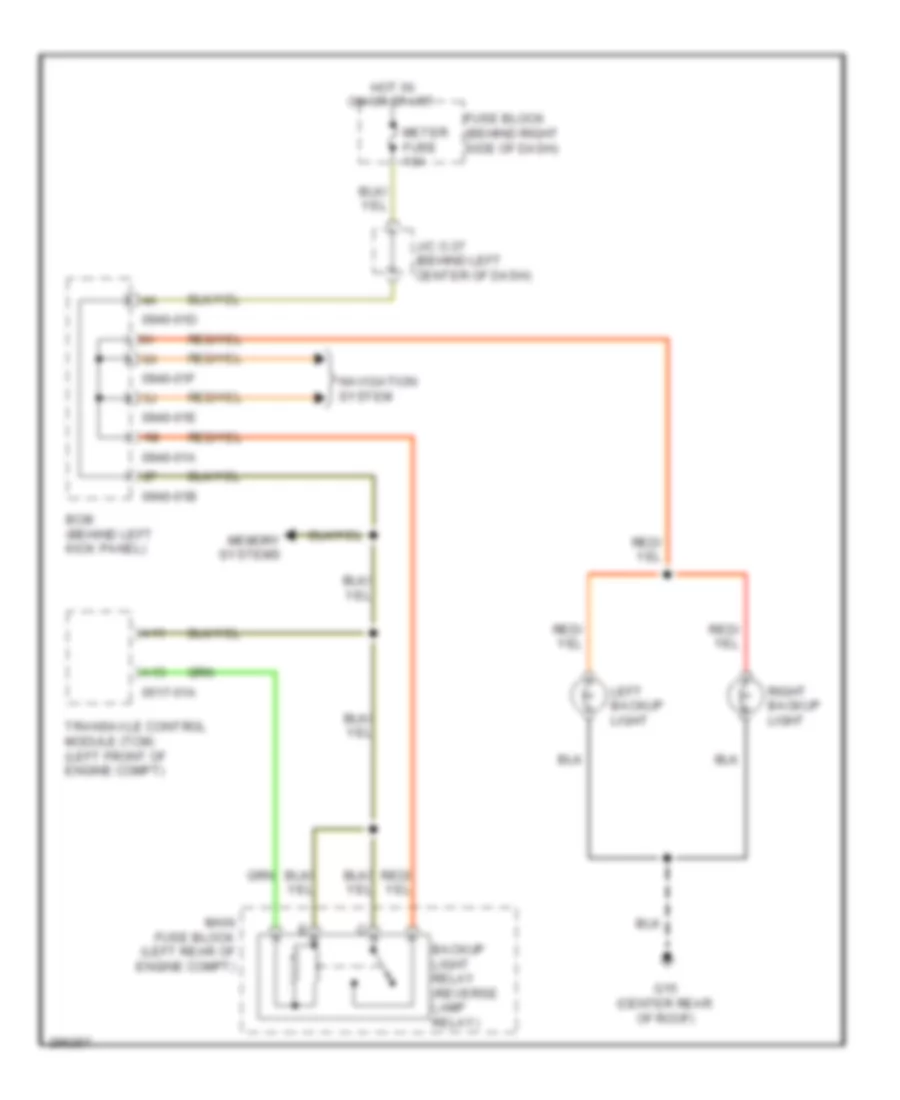 Backup Lamps Wiring Diagram for Mazda CX 9 Grand Touring 2008