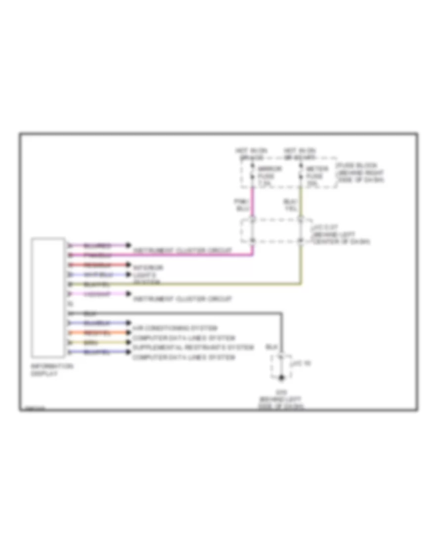 Multi-Information System Wiring Diagram for Mazda CX-9 Grand Touring 2008