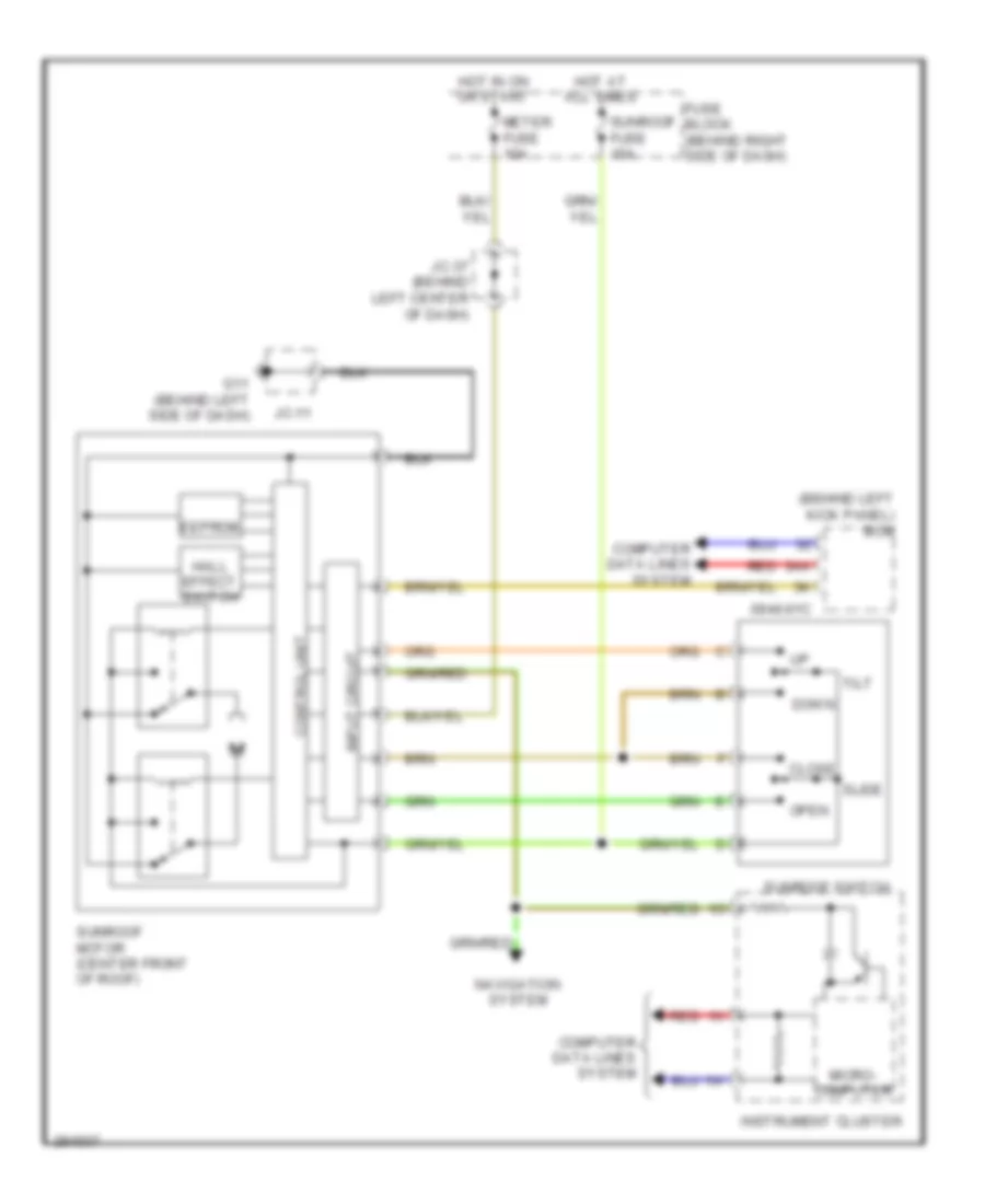 Power Top Sunroof Wiring Diagram for Mazda CX 9 Grand Touring 2008