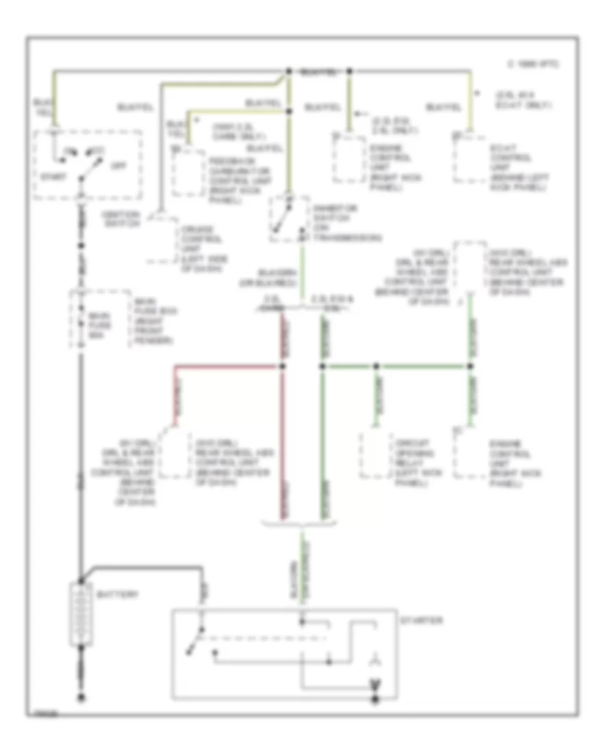 Starting Wiring Diagram A T for Mazda BSE 5 1991 2200
