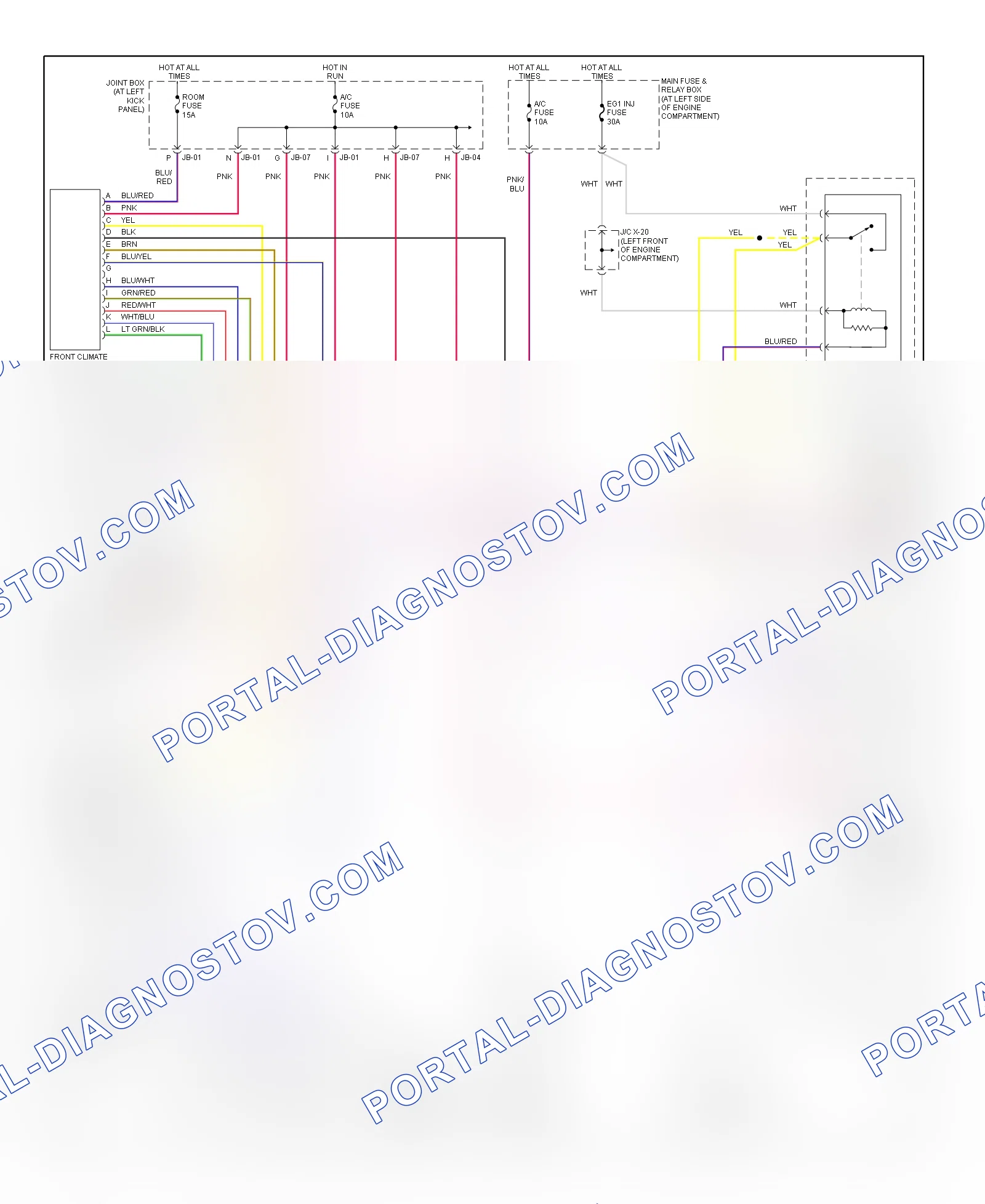 Front A C Wiring Diagram 1 of 2 for Mazda MPV LX 2002