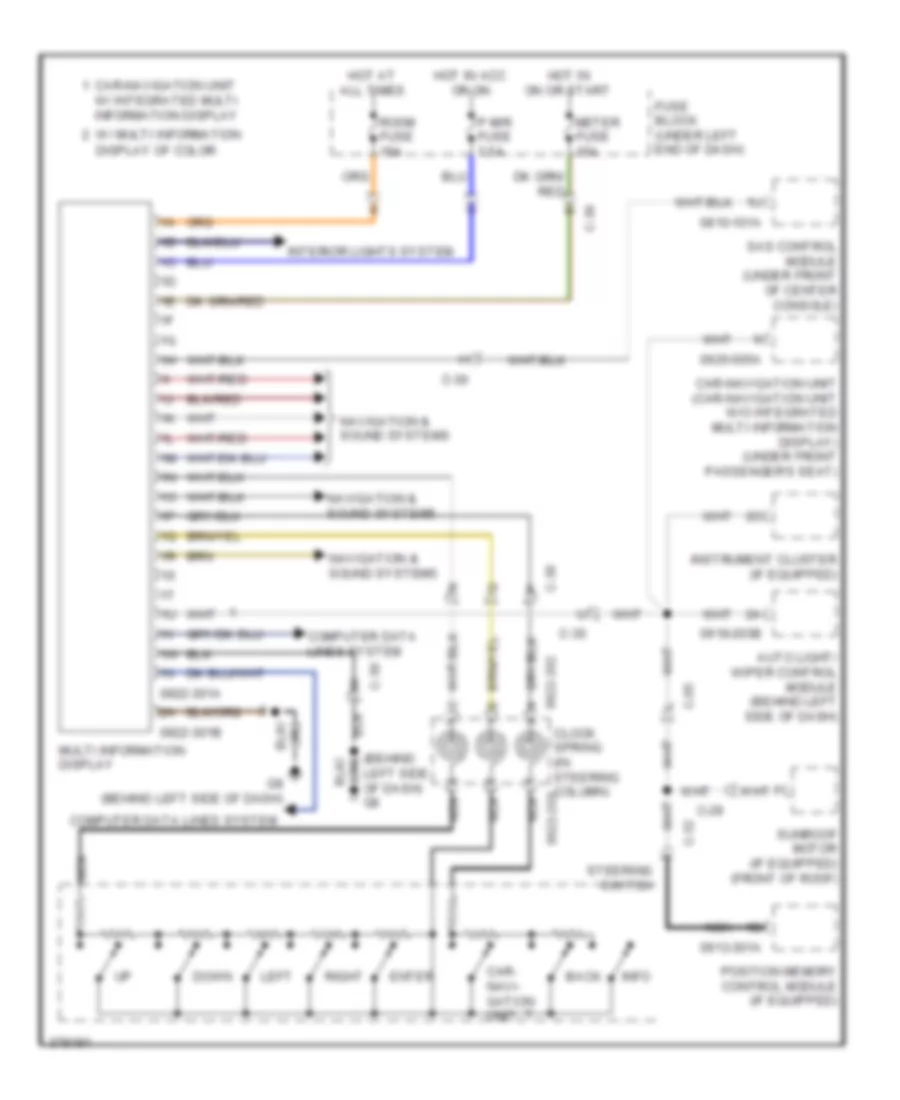 Multi Information System Wiring Diagram for Mazda CX 7 i Sport 2012