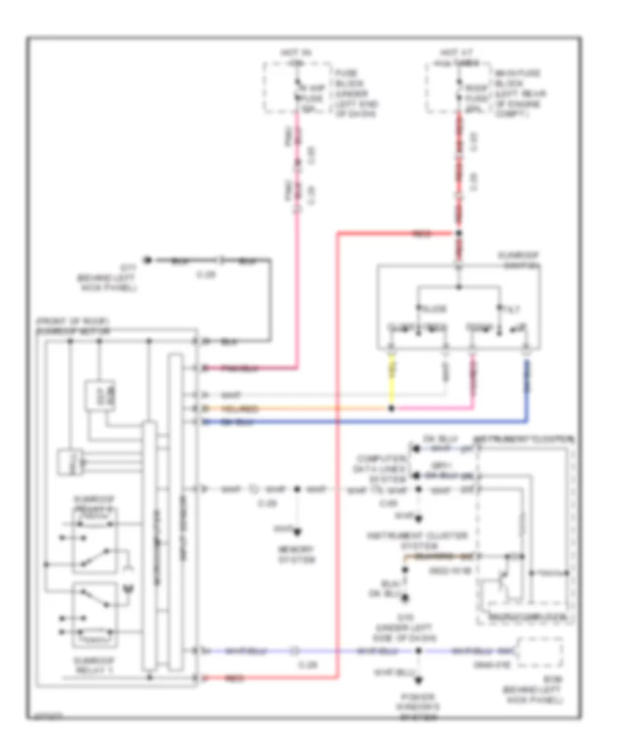 Power TopSunroof Wiring Diagram for Mazda CX-7 i SV 2012