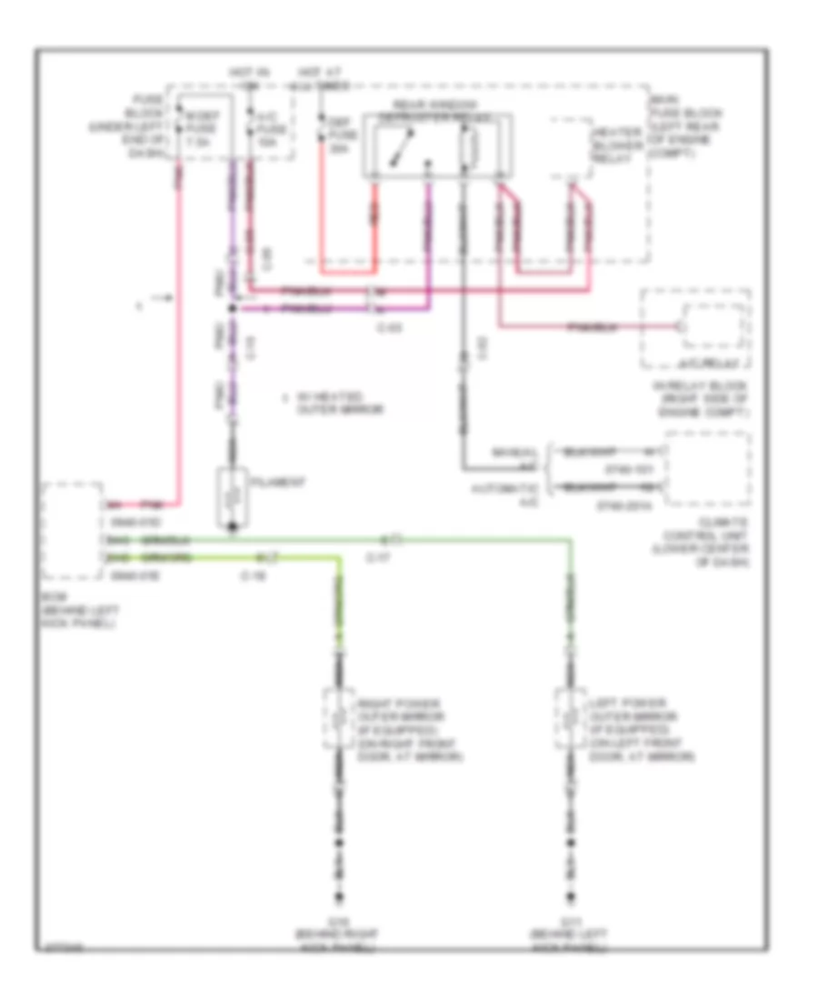 Defoggers Wiring Diagram for Mazda CX-7 i Touring 2012