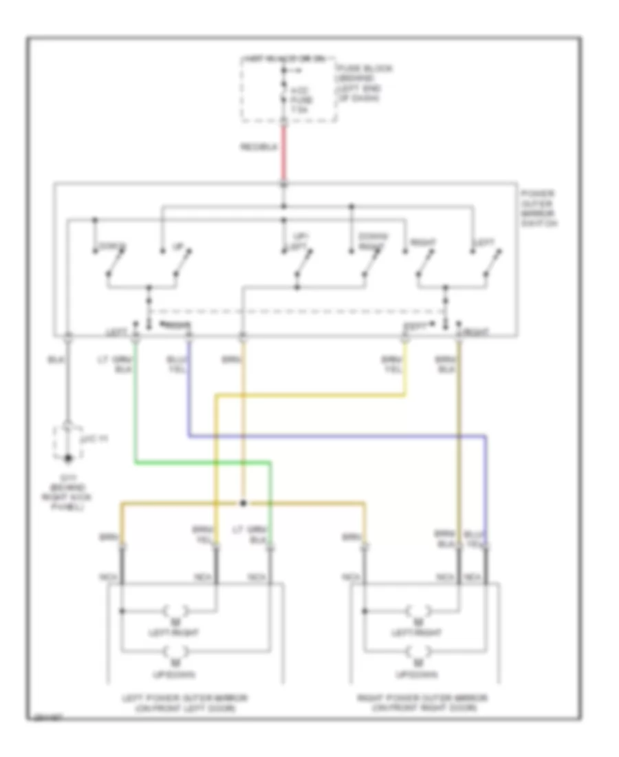 Power Mirrors Wiring Diagram for Mazda MX-5 Miata SV 2008